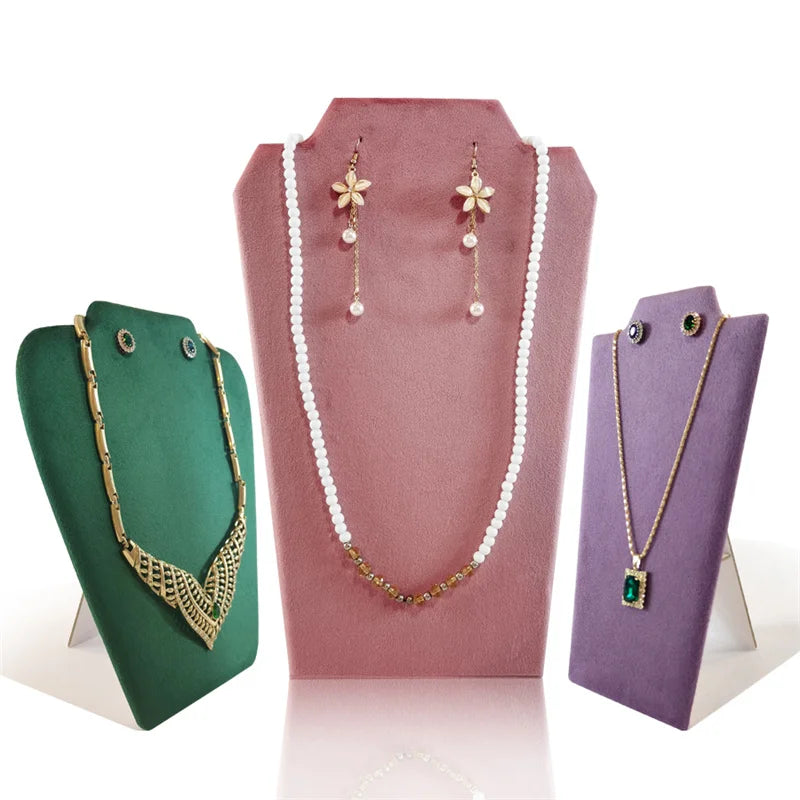 Présentoir Collier Velours Plat Multicolore