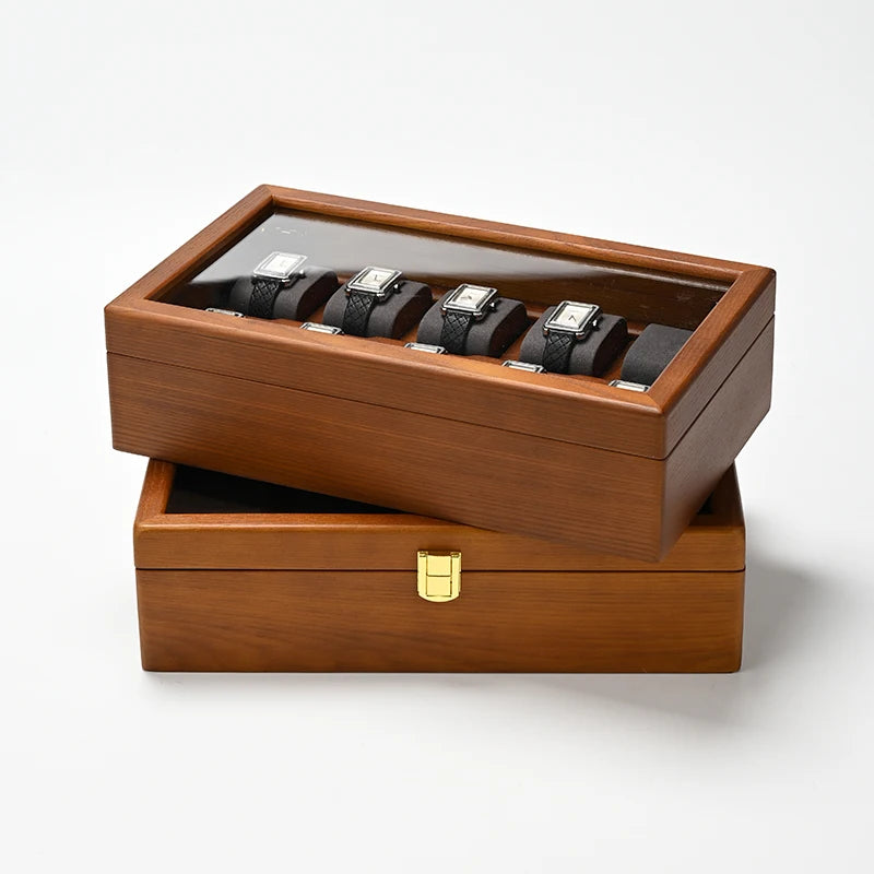Coffre Fort Montre Bois 10 Compartiments