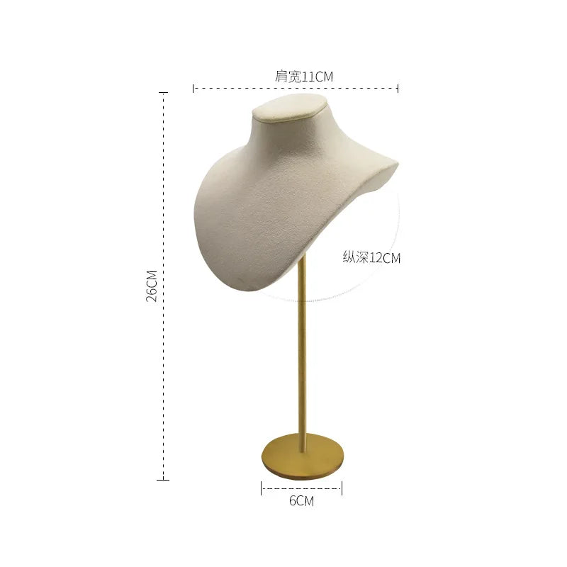 Presentoir Bijoux Suedine Buste Collier Multifonctionnel