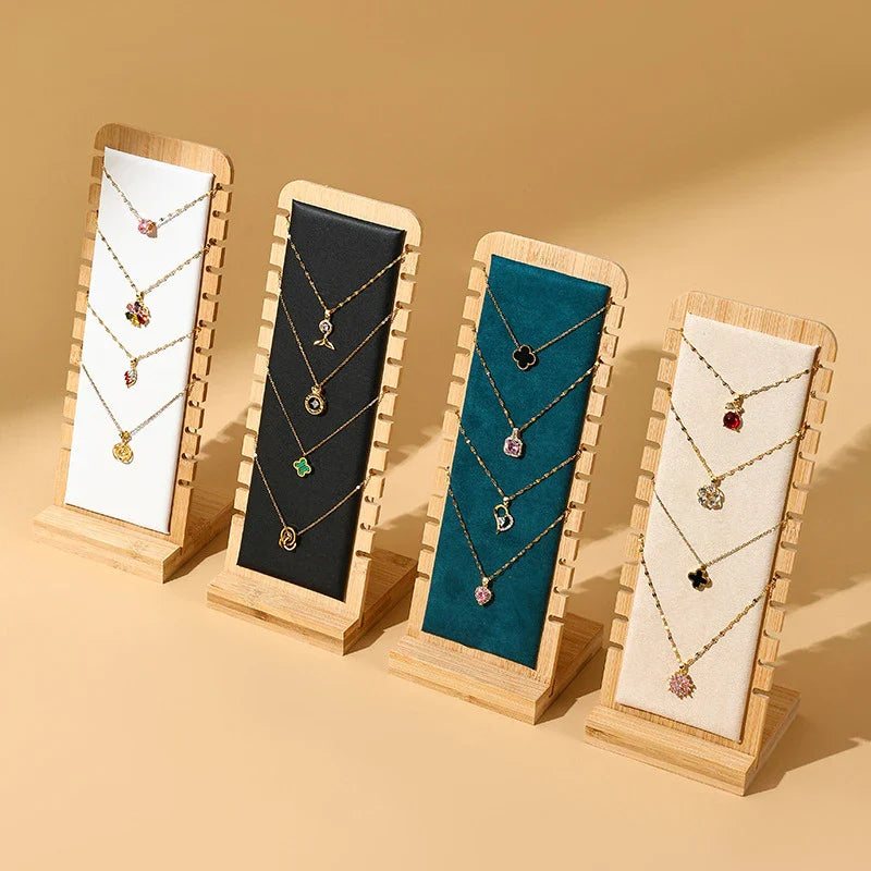 Porte Collier Bois Bambou Vitrine Détachable