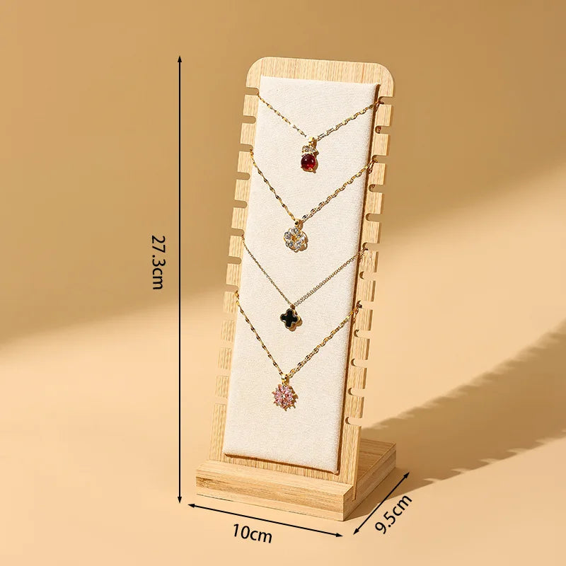 Porte Collier Bois Bambou Vitrine Détachable