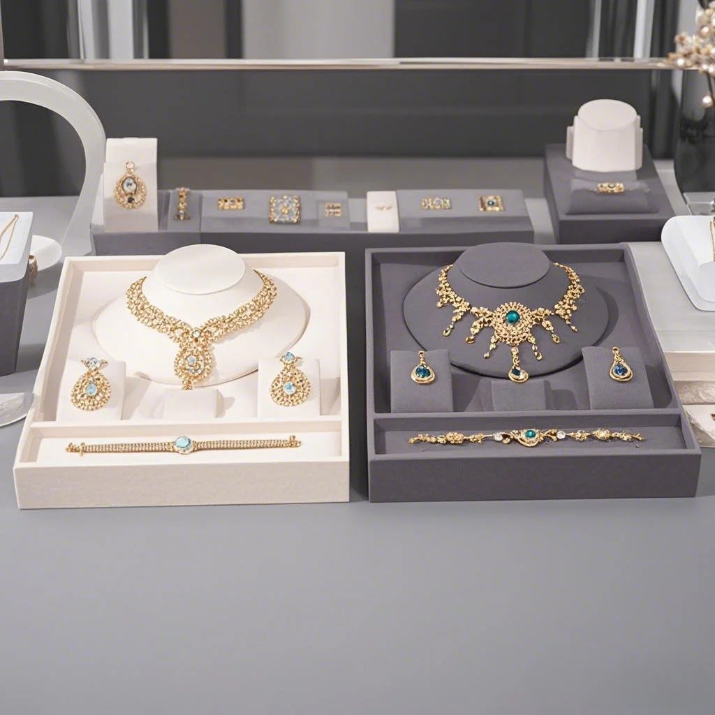 Plateau Bijoux Velours Compartiments Premium