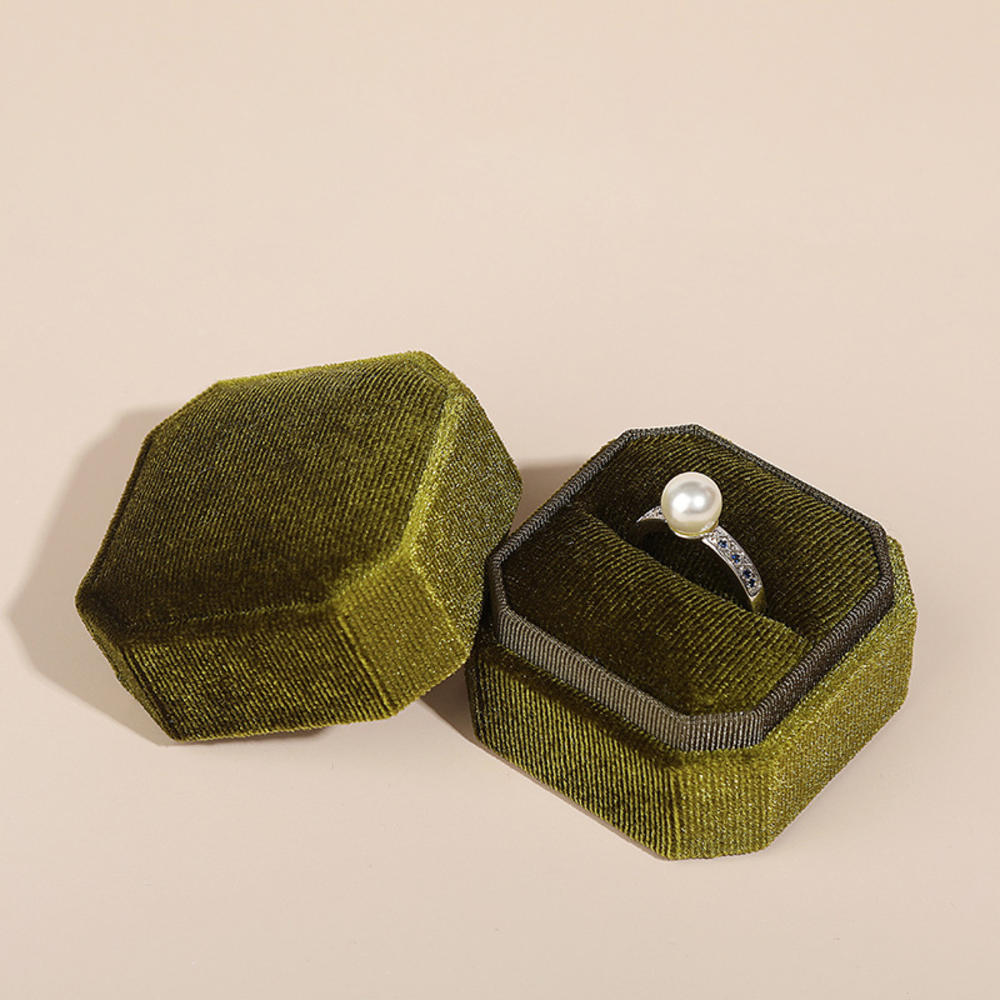 Écrin Bague Velours Compact Voyage Cadeau