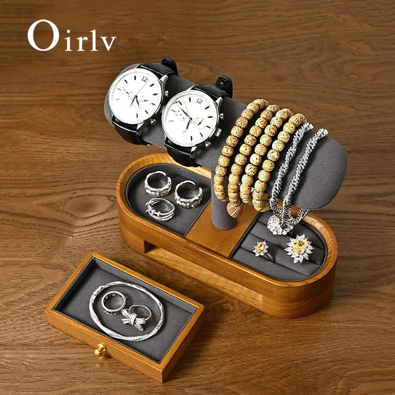 Présentoir Montre Bois Massif T-Bar Bracelet