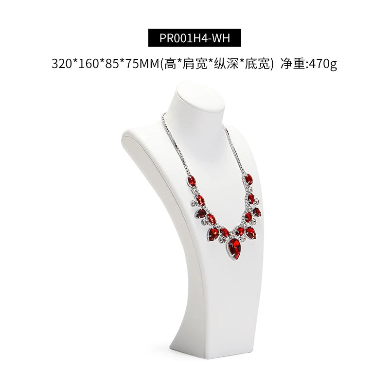 Buste Cou Cuir Blanc Mannequin Pendentif