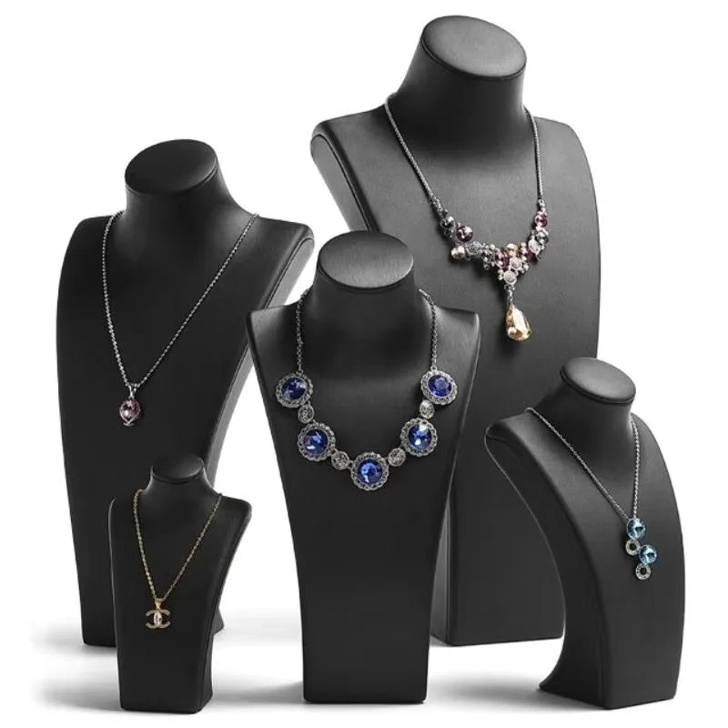 Buste Bijoux Cuir Présentoir Multi-Tailles Vitrine