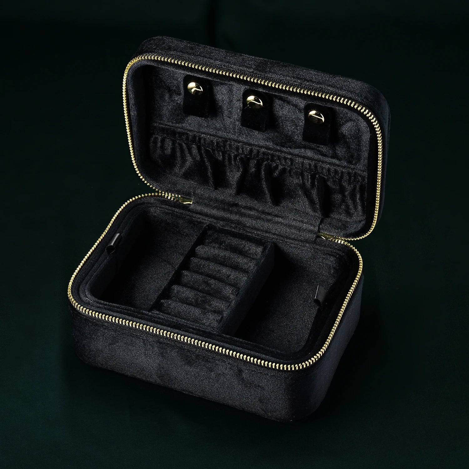 Boîte à Bijoux Velours Zip Portable Femme