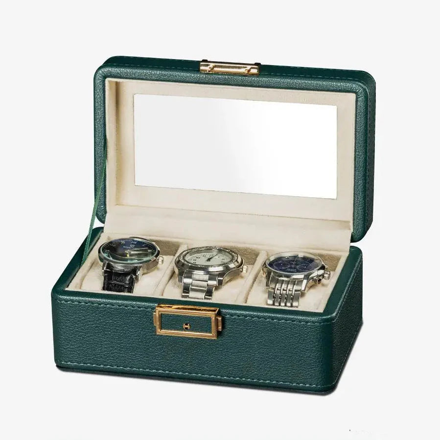 Boîte Montres Cuir Litchi Vitrine Multi-Capacité