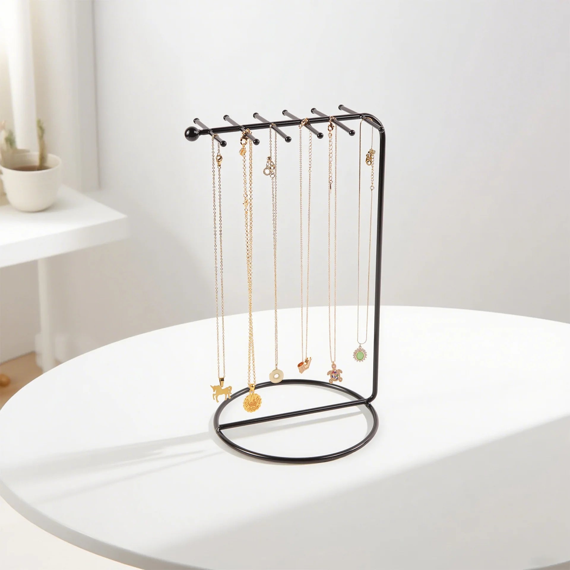 Présentoir Collier Métal 12 Tiges Multi-Chaînes
