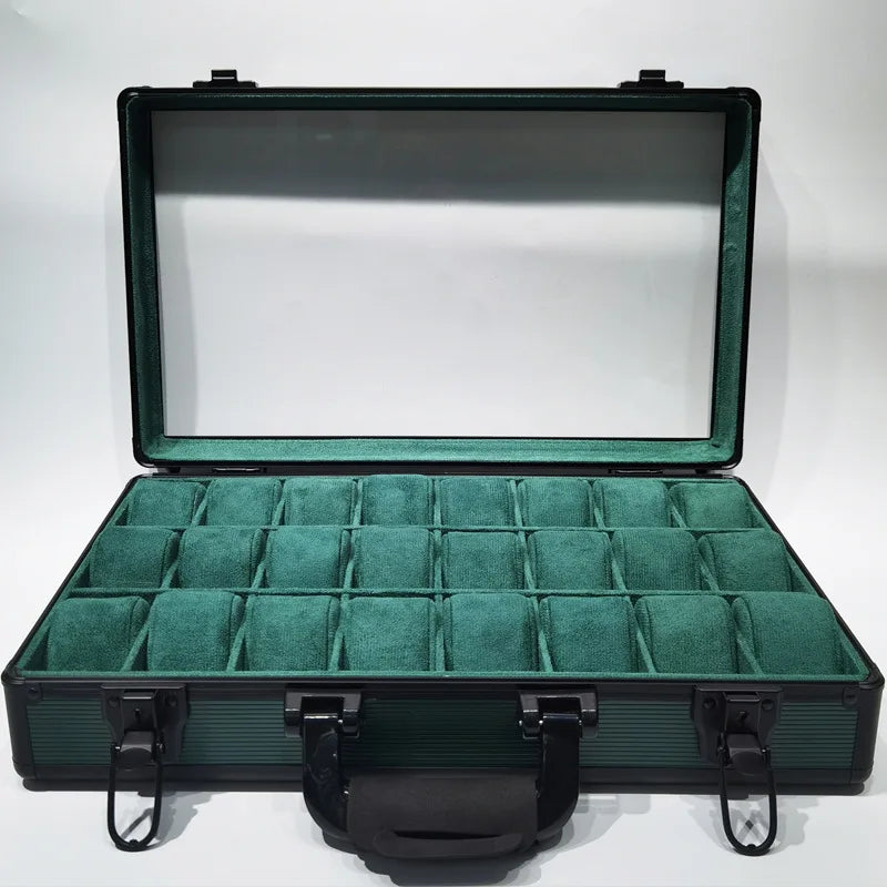 Boîte Montres Aluminium 24 Emplacements Velours