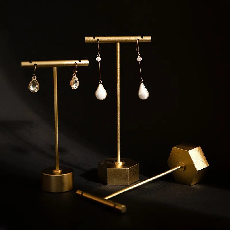 Présentoir Bijoux Métal Doré Élégant