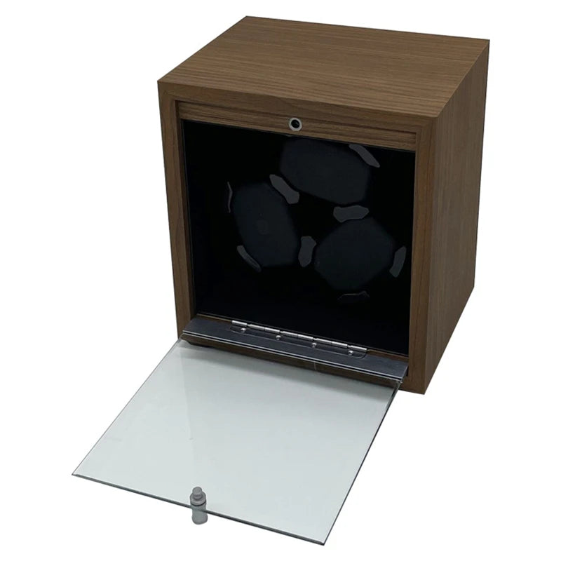 Coffre Fort Montre Bois Noyer LED Welcome