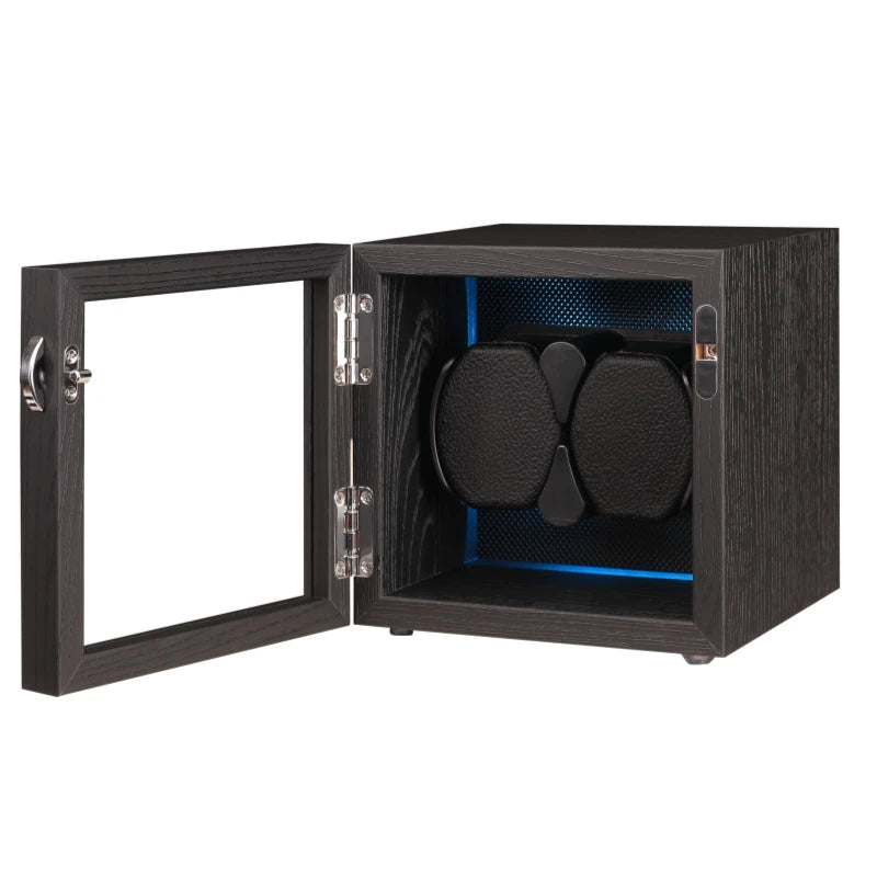 Coffre Fort Montre Bois Rotatif Remontoir LED
