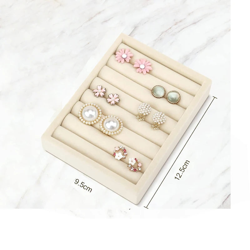 Plateau Bijoux Velours Vitrine Tiroir Compact