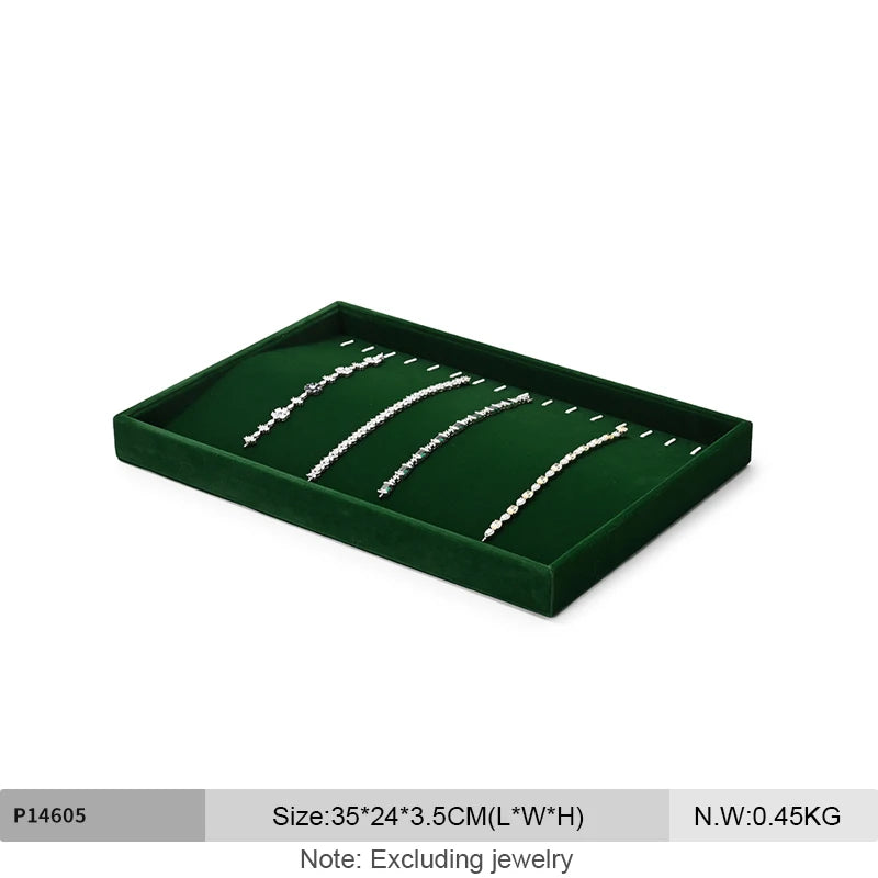 Plateau Bijoux Velours Vert Multi-Configurations