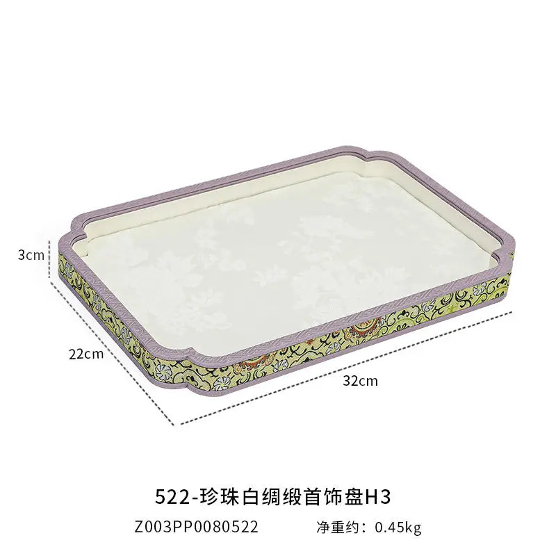 Plateau Bijoux Velours Royal Brodé Cadeau Aïd