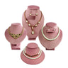 Présentoir Collier Velours Ras de Cou Rose
