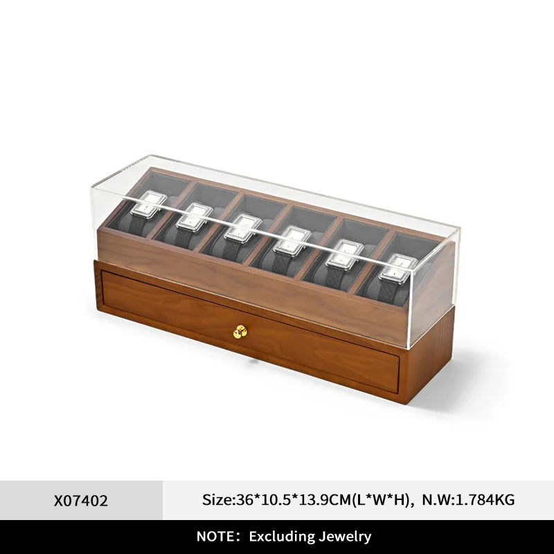 Boîte Montre Bois Bicouche Vitrine Premium