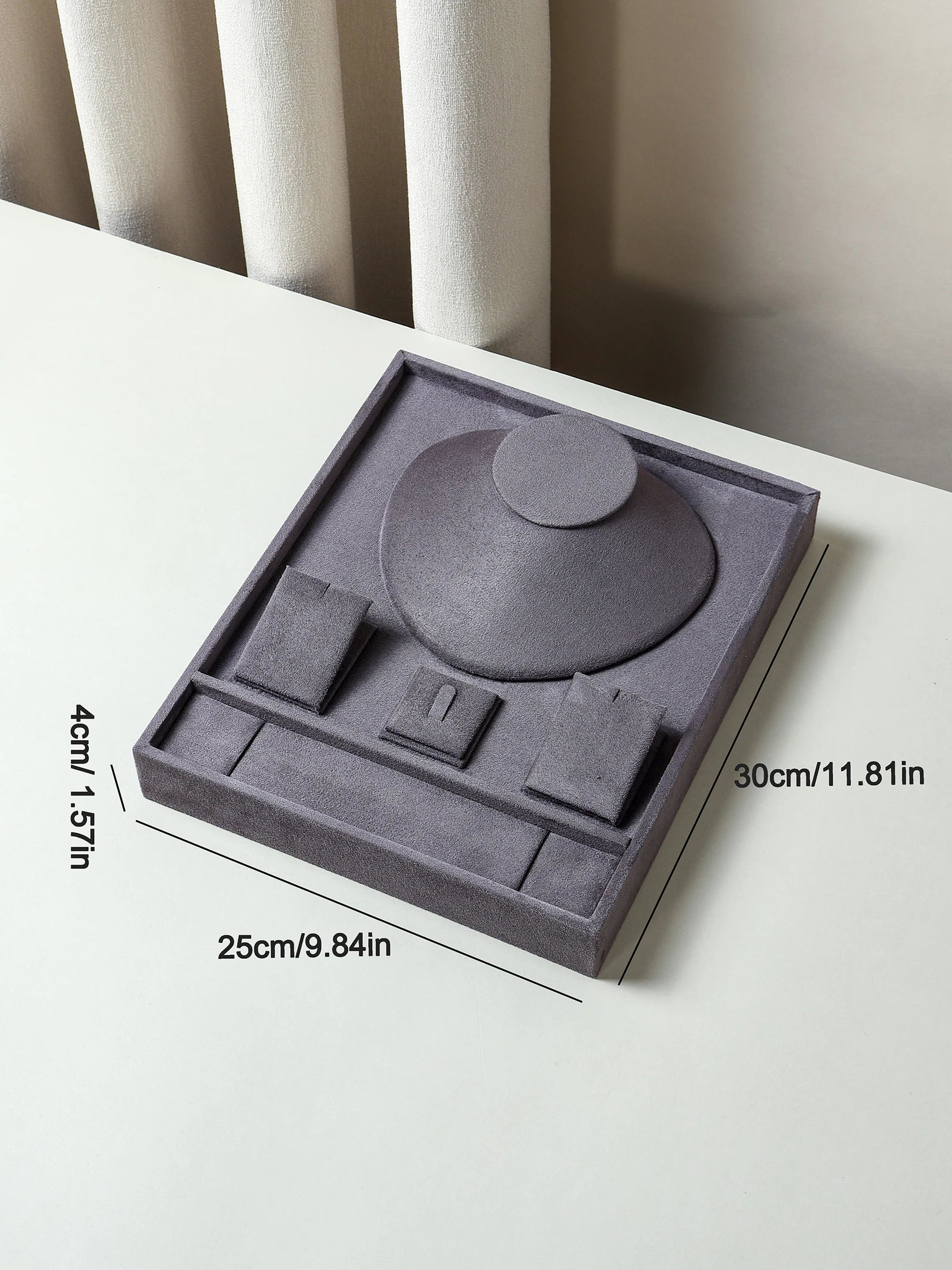 Plateau Bijoux Velours Compartiments Premium