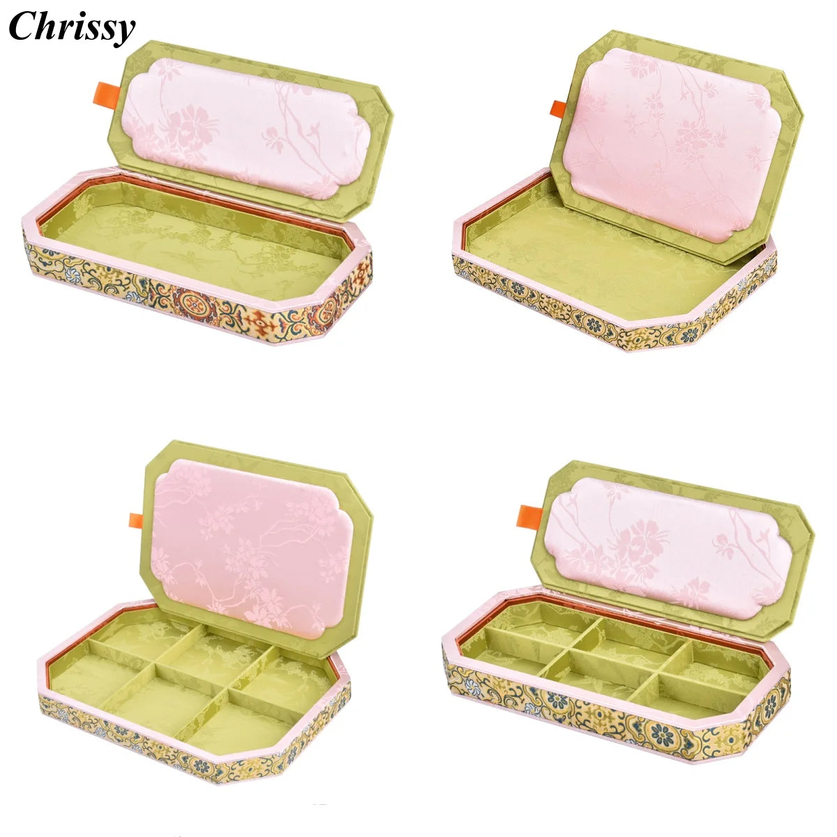 Plateau Bijoux Velours Brocart Palais Vintage