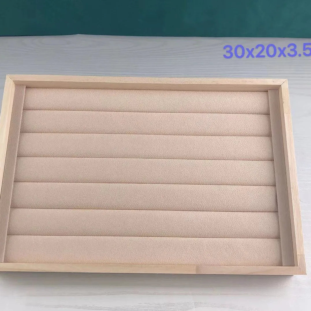 Plateau Bois Anneaux Bagues Rangement Bijoux