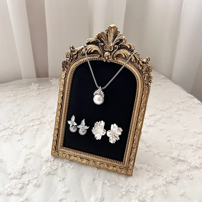 Présentoir Bijoux Résine Velours Rétro Vintage