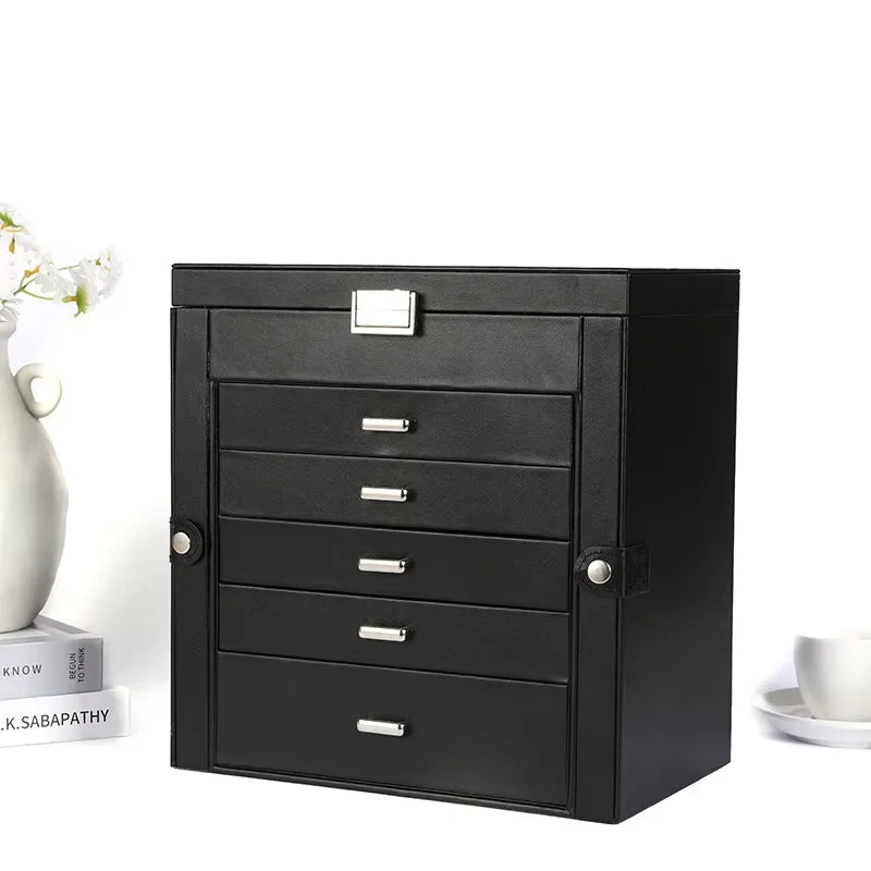 Armoire Bijoux Velours Grande Capacité 6 Niveaux