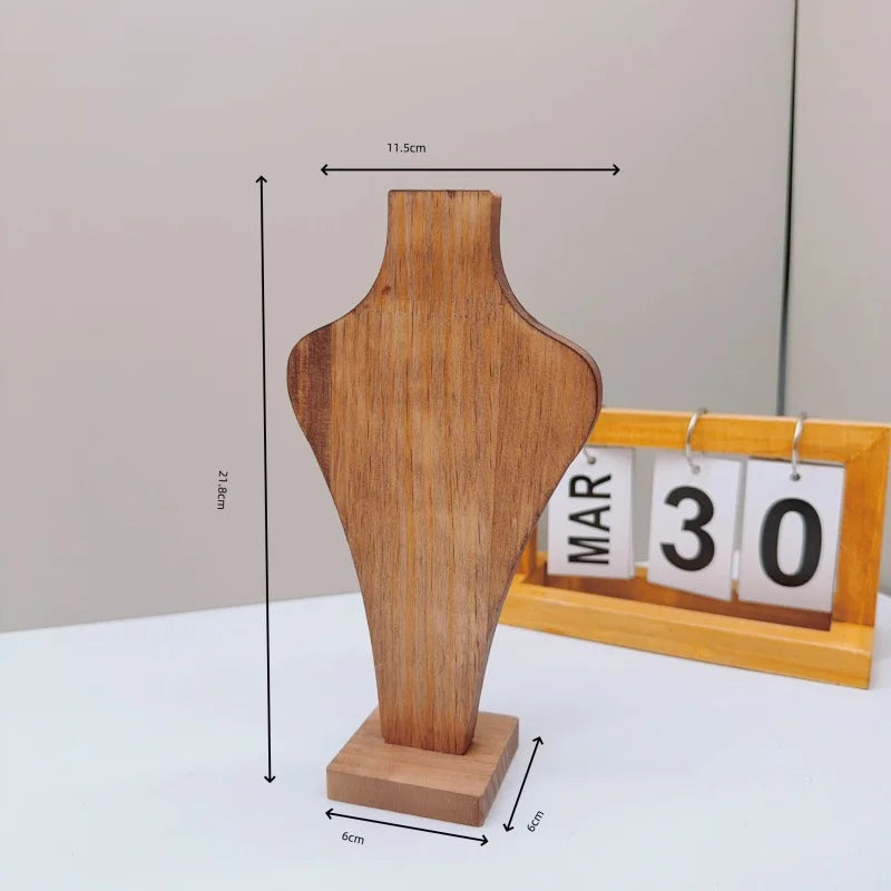 Buste Collier Bois Vase Mannequin Vitrine