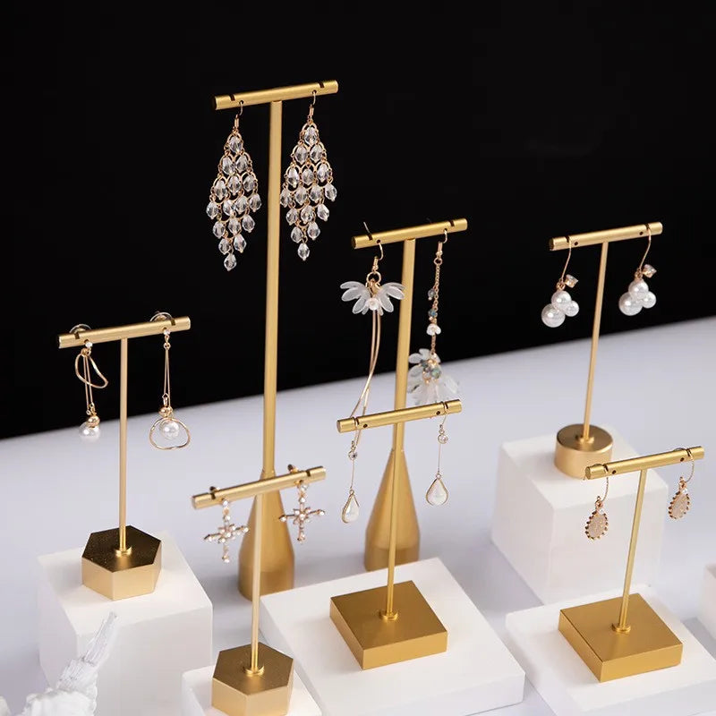 Présentoir Bijoux Métal Doré Élégant