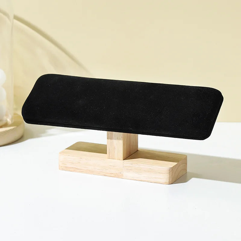 Buste Montre Bois Velours Cuir Vitrine