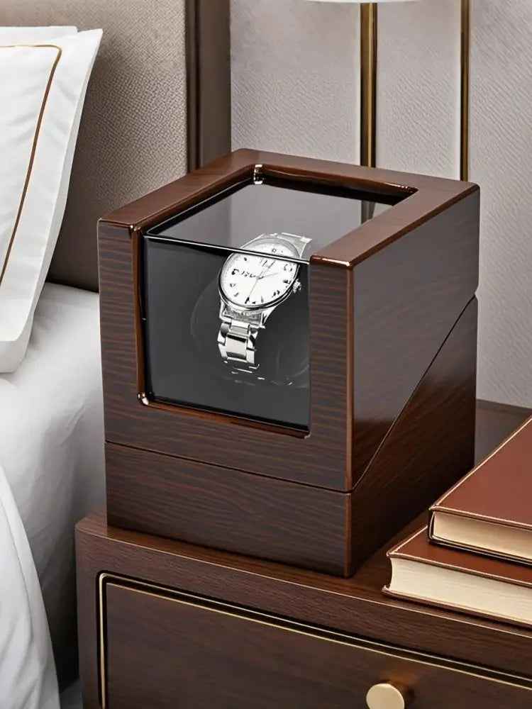 Remontoir Montre Bois Batterie Verre Vitrine
