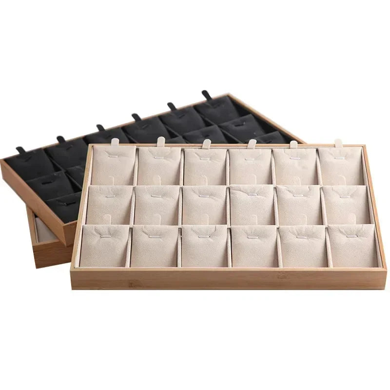 Plateau Présentoir Bijoux Bois Bambou Multifonction
