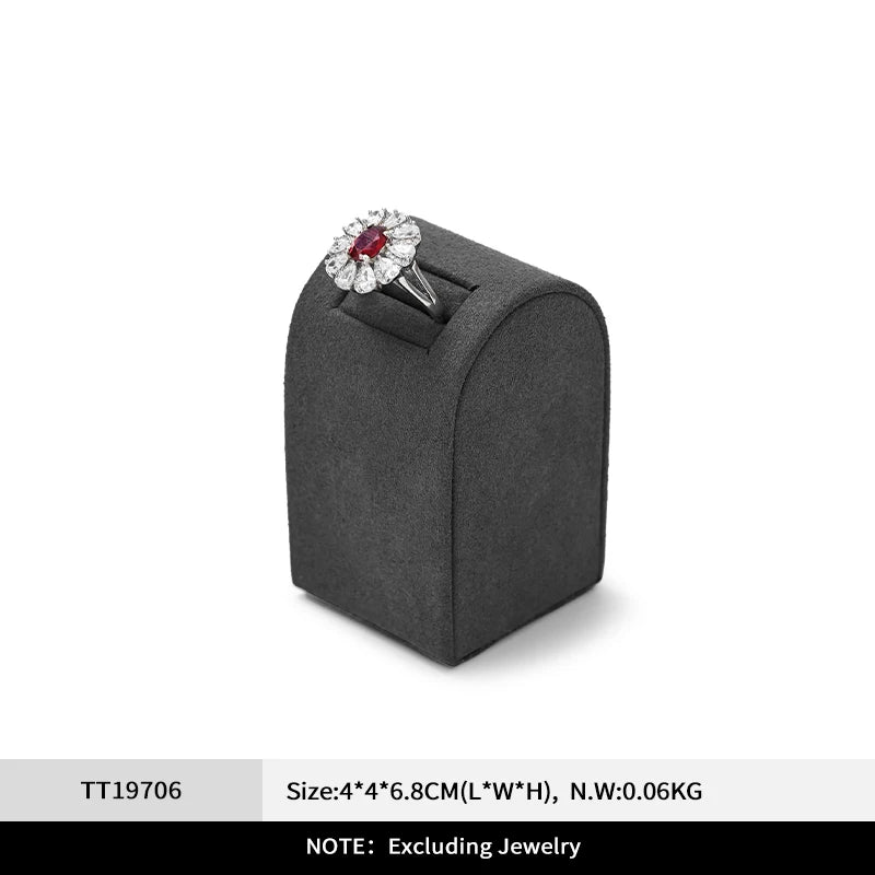 Présentoir Bijoux Velours Gris Boutique