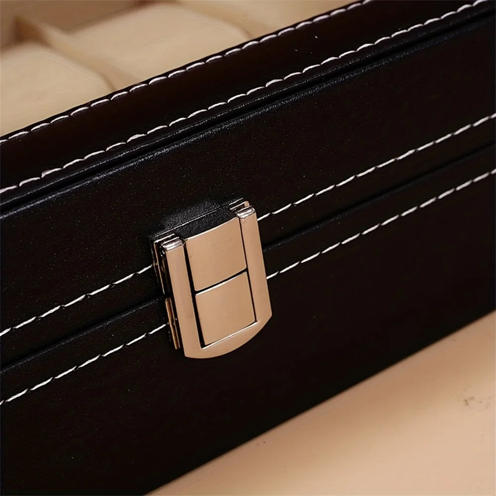 Boîte Montre Cuir Verre Vitrine Multi-Cases