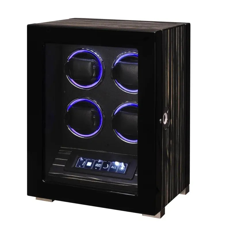 Coffre Fort Montre Bois Quatuor Ébène Empreinte Digitale