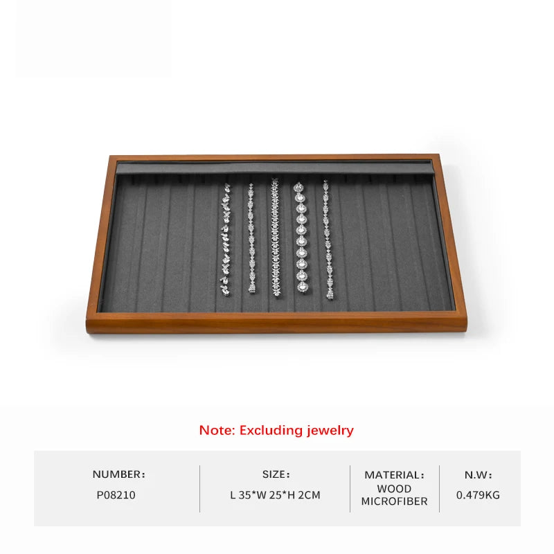 Plateau Bijoux Bois Gris Velours Modulable