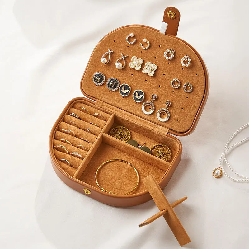 Boîte Bijoux Cuir Voyage Marron Premium