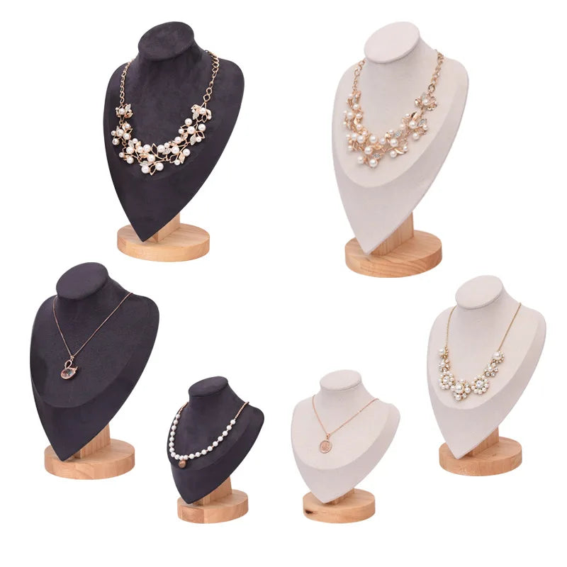 Buste Bijoux Velours Cuir Mannequin