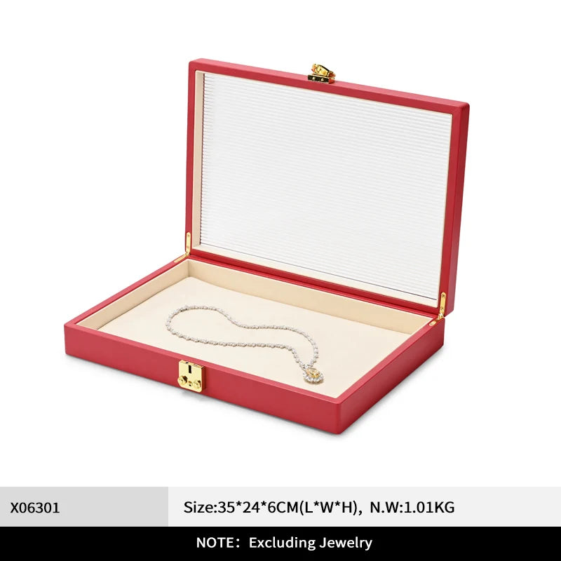 Boîte Bijoux Cuir Premium Couvercle Transparent