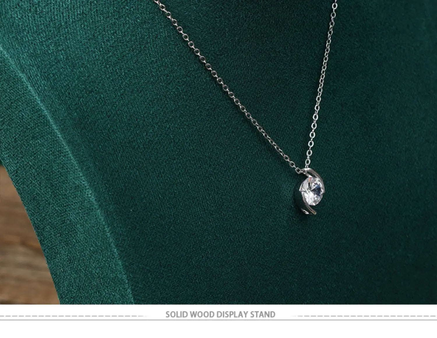 Présentoir Collier Buste Velours Vert Émeraude