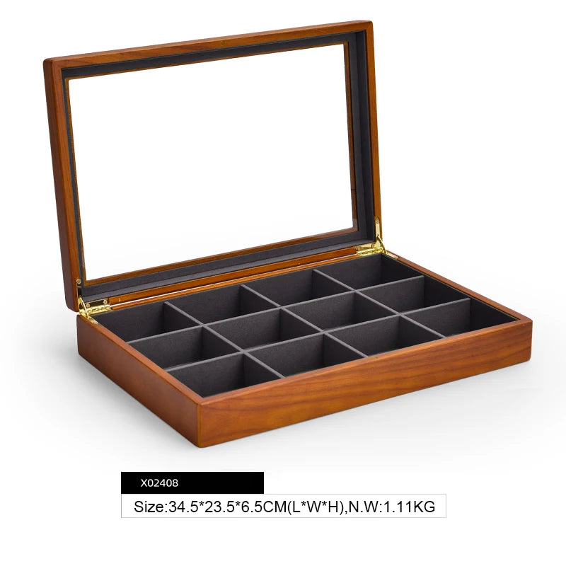 Boite Bijoux Bois Rétro Multi Bagues Colliers Vitrine