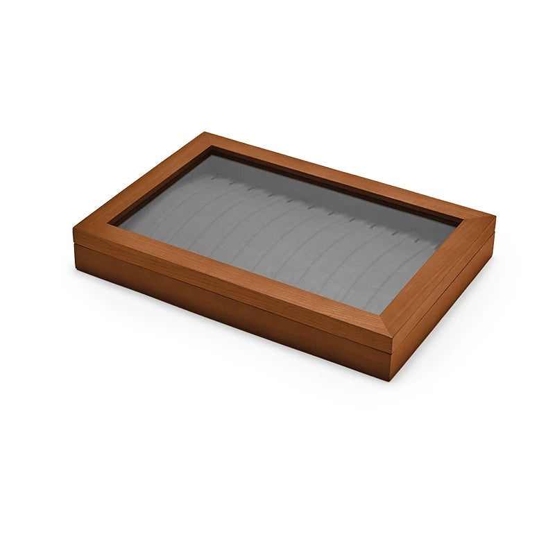Boîte Bijoux Bois Massif Gris Rangement