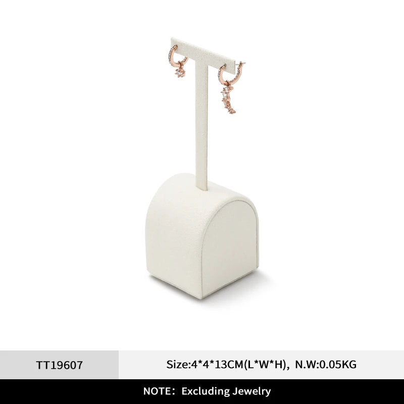 Présentoir Bijoux Velours Beige Bague Collier