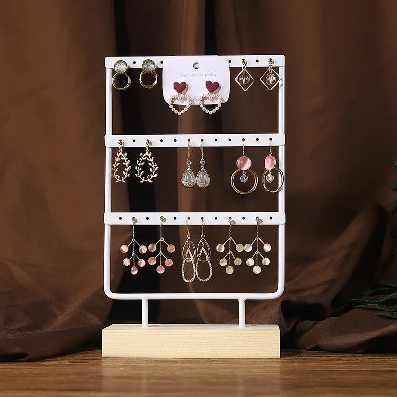 Porte Boucles d'Oreilles Bois Organisateur