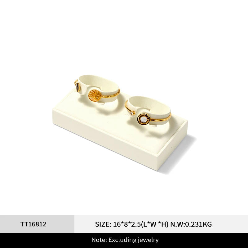 Présentoir Bijoux Velours Beige Comptoir Vitrine