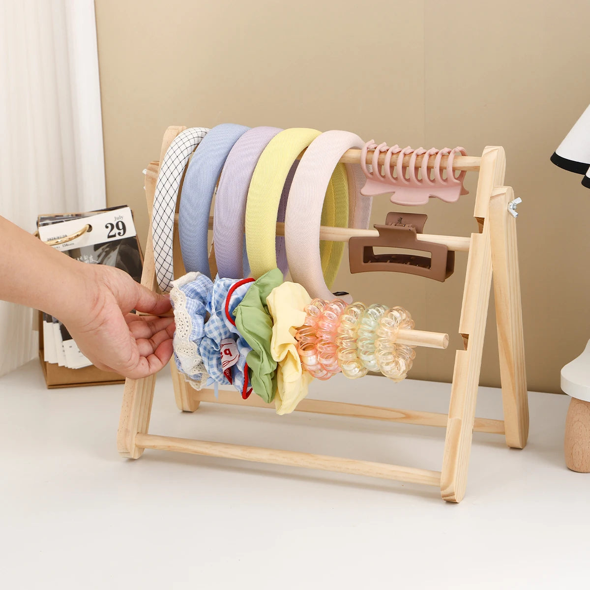Présentoir Bois Échelle Accessoires Bracelet Cheveux