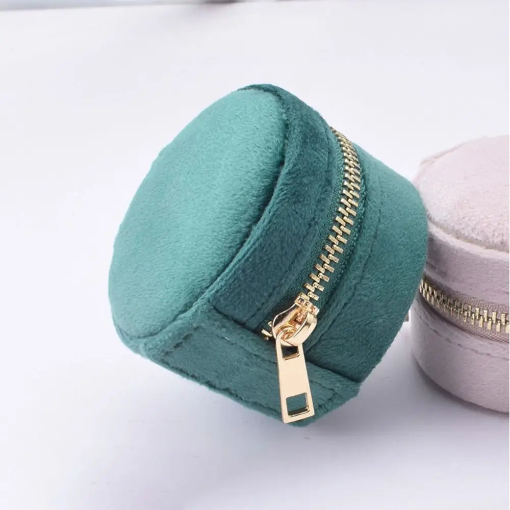 Boite Bijoux Velours Ronde Pochette
