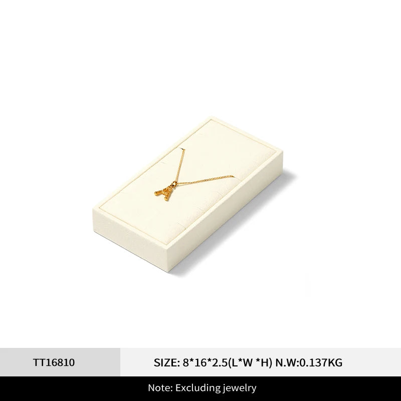 Présentoir Bijoux Velours Beige Comptoir Vitrine