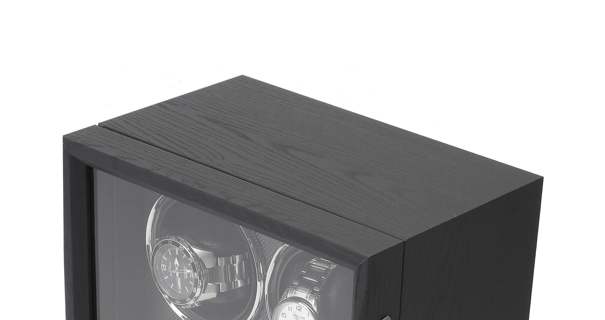 Coffre Fort Montre Bois Rotatif Remontoir LED