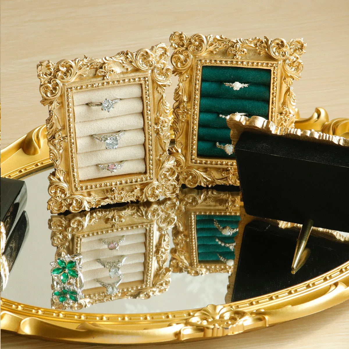Plateau Bague Daim Vintage Baroque